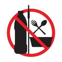 No food and drink sign with a bottle and fork vector