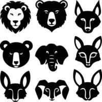 Playful Animal Icons, A Modern Flat Design Collection of Wildlife Illustrations vector