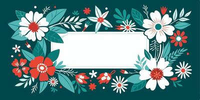 Floral frame with white space for text vector