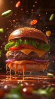 Explosive Burger Ready to Explode in Your Mouth photo