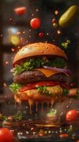 Explosive Burger Ready to Explode in Your Mouth photo