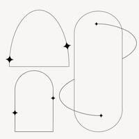 Line frame has a sparkling light symbol on the frame. vector
