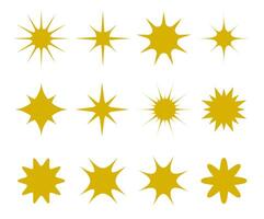 Set of retro star sparkle icons. Futuristic sparkle shapes. vector