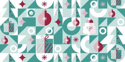festive mosaic, minimal scandinavian ornament. Christmas abstract geometric background in bauhaus style. vector
