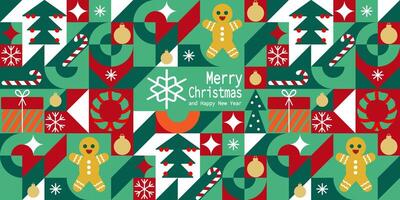 Geometric seamless pattern with winter patterns, Christmas trees in scandinavian style. Trendy colored pattern for textiles and wallpapers. vector