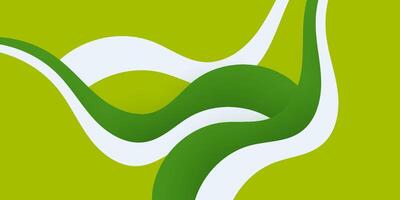 Bright green and white overlap fluid shape on colorful background. Liquid style art abstract composition. vector