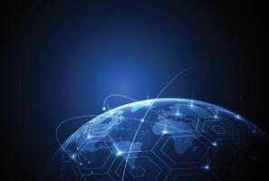 Global network connection. World map point and line composition concept of global business vector