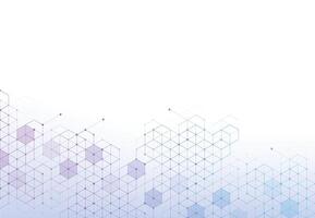 Abstract hexagonal molecular structures in technology background and science style. Medical design vector