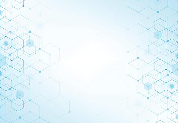 Abstract hexagonal molecular structures in technology background and science style. Medical design