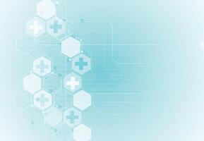 Abstract geometric medical shape structures space for text background. Science design vector