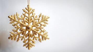 Single Snowflake Ornament White Background photo