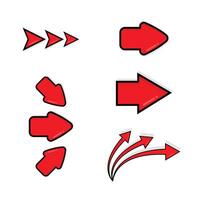 Set of cute red arrow, illustration of red arrows for mobile concept and web design vector