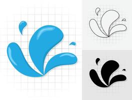 Water drop icon, drop explode symbols outline or silhouette illustration for mobile concept and web design vector