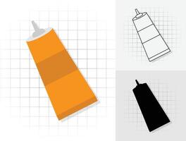 Glue tube icon, symbols outline or silhouette illustration for mobile concept and web design vector