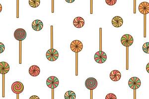seamless pattern with colorful lollipops. Sweet background for package design, holiday, wallpaper, books, website, decoration. vector