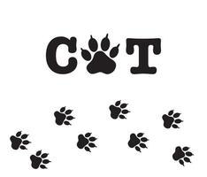 Paw prints of a coca. Black silhouette of a path of cat tracks. Frame with pet tracks for shop-windows, websites, etc. vector