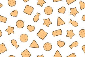 Seamless cracker pattern, bakery pattern. illustration for web design, textile or wrapping paper. vector