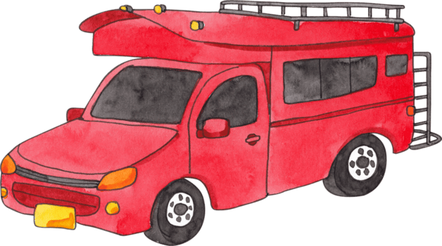 rot lokal Bus, Chiang Mai Thailand, handgemalt Aquarell Illustration png