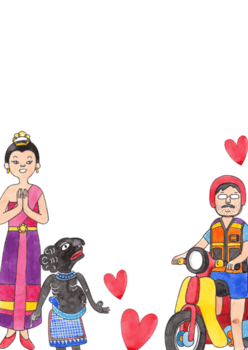 erkunden Leben im Thailand, ein Reise durch Kultur, handgemalt Digital Gemälde Rahmen Design png