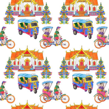 thailändisch Tempel reflektieren spirituell Erbe, handgemalt Aquarell Illustration png