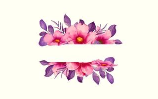 Elegant Botanical Watercolor Frame with Copy Space vector