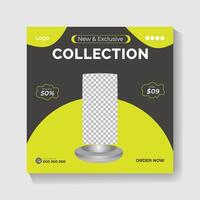 Ellipse Shapes Appliance Product Design Template with Yellow color vector