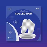 Home Appliance Product Design Template with Abstract Shape and Blue color vector