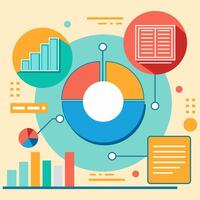 Colorful Data Visualization Elements and Icons vector