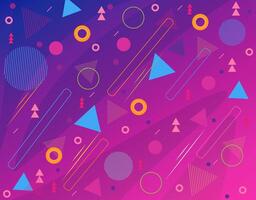 Purple to Fuchsia Gradient with Geometric Shapes vector