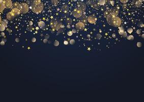 Christmas background with bokeh lights and stars design vector