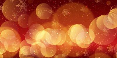 Christmas banner with snowflakes and bokeh lights design vector