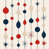 retro styled Christmas pattern design vector