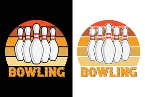 Bowling Typography Design Print Template vector
