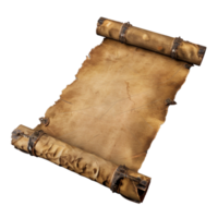 Old scroll ancient manuscript isolated on transparent background png