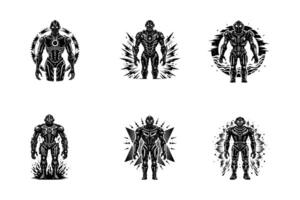 Art of Transformer, A Unique Collection of Cyberpunk or Robot Logos and Silhouettes vector