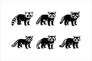Art of Red Pandas, A Unique Collection of Raccoon Logos and Silhouettes vector