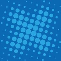 Color halftone in cool blue tints. The shape is a square in perspective vector