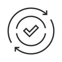 Check mark icon. Thin line circle icon illustration. vector