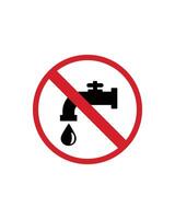 Do Not Waste Water Sign Design for Conservation and Environmental Zones vector