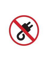 Do Not Plug In Sign Design for Electrical Safety Zones vector