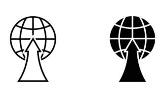 Globe with arrow up target icon vector
