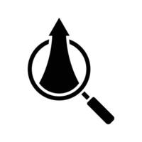 magnifying glass with arrow up icon vector