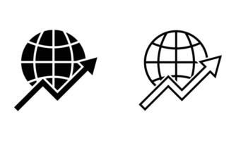 Globe with arrow up vector