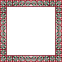 colored square gothic ornament. Medieval European rectangle, border. Classic pattern of the Germans, Angles, Saxons, Franks. vector