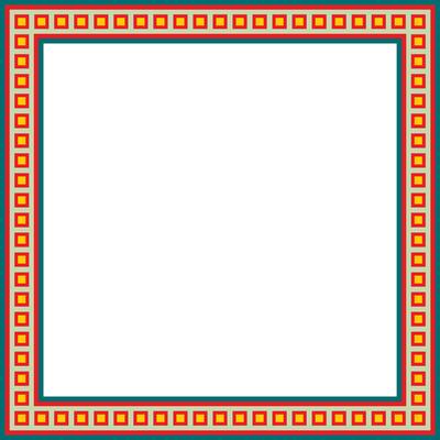 colored square Egyptian ornament. Rectangle, frame, ancient Egypt.Pattern of lotus flowers and sun