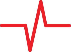 Red heartbeat icon in trendy style isolated on white background . Heartbeat cardiogram icon . illustration vector