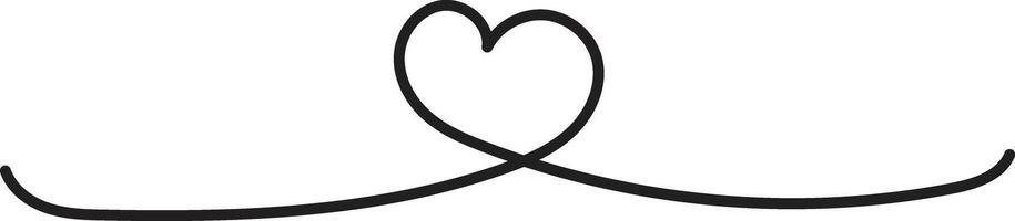 Hand drawn line heart icon in trendy style isolated on white background . Heart continuous line drawing icon vector