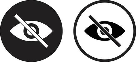 Sensitive content icon set in two styles . Unseen icon . Hidden icon vector