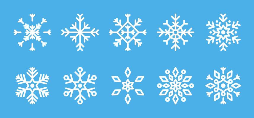 Collection of Christmas-themed snowflake.