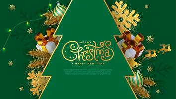 Festive greetings for a Merry Christmas and Happy New Year with a vibrant abstract background. A modern and creative design featuring decorative Christmas elements. vector